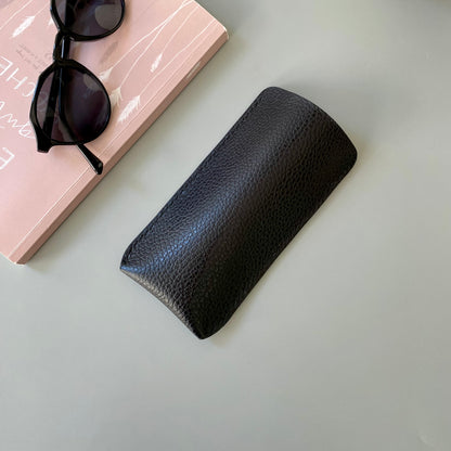 Leather Glasses Case from grained leather| See Me | Black and Brown