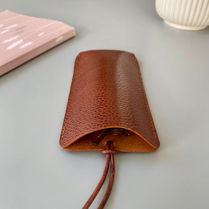 Leather Glasses Case from grained leather| See Me | Black and Brown