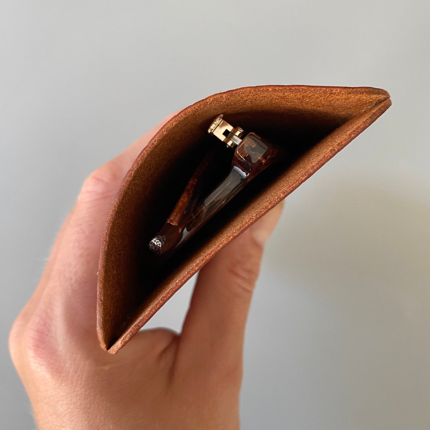 Leather Glasses Case from grained leather| See Me | Black and Brown