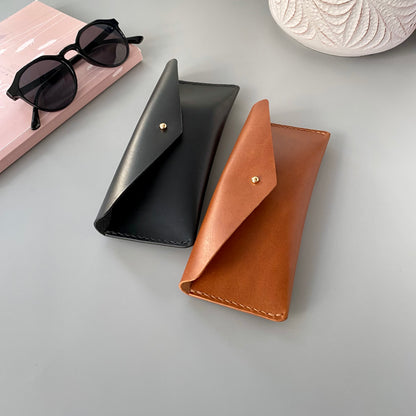 Elegant Leather Glasses Case |  Watch Me | classic brown and chic black