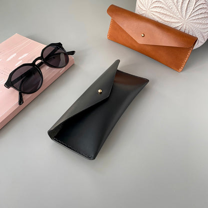 Elegant Leather Glasses Case |  Watch Me | classic brown and chic black