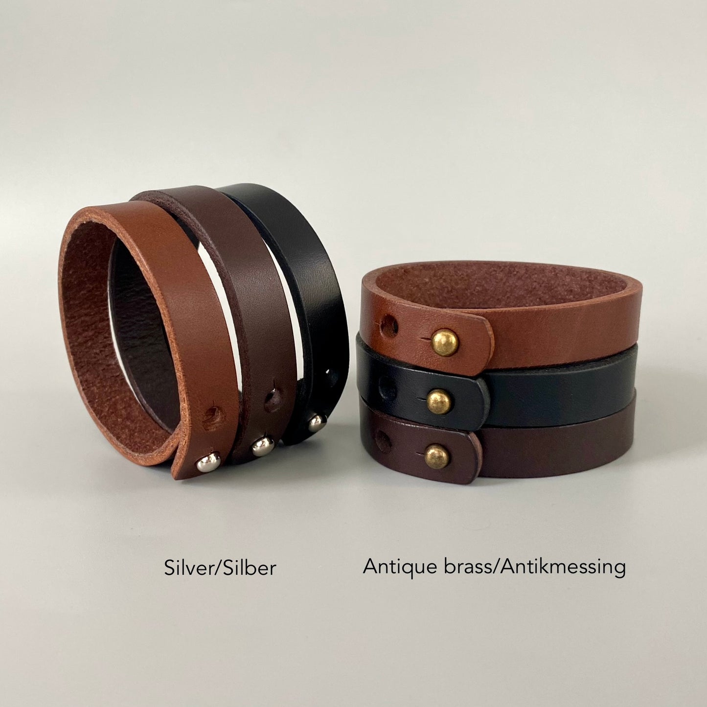 Elegant Leather Bracelet Men | Brace Me | Cognac brown