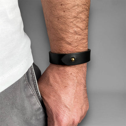 Bracelet en cuir élégant unisexe | Elegant Me | Noir