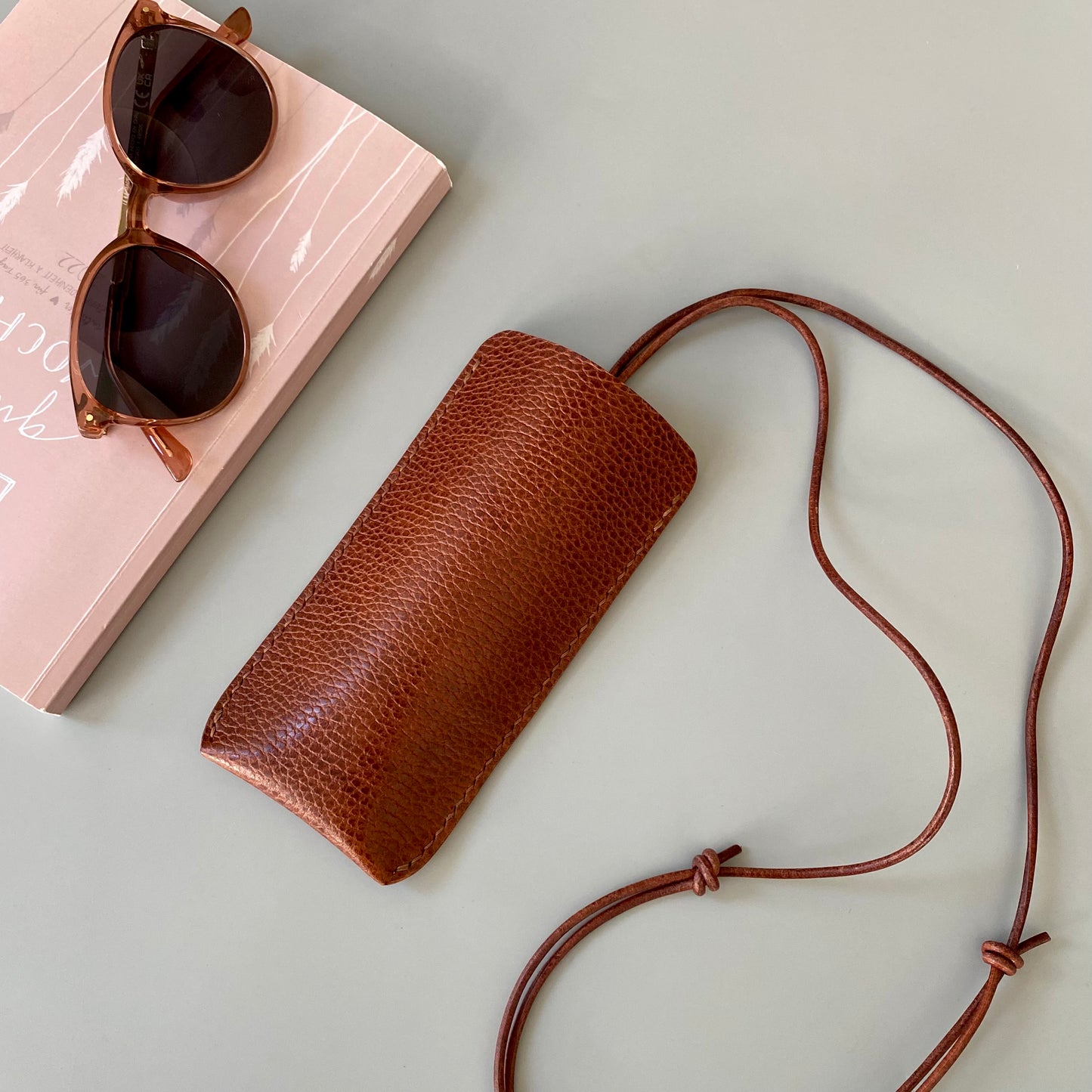 Leather Glasses Case from grained leather| See Me | Black and Brown